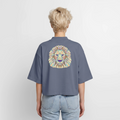 Origami Lion Zodiac T-Shirt | Lion Backprint Tee | Astrology Gift for Her | Maritime Aesthetic Clothing | Cute Cancer Sign Shirt, Boxy Frauen Recyceltes 1/2 Sleeved T-Shirt by Stanley/Stella - blue grey 