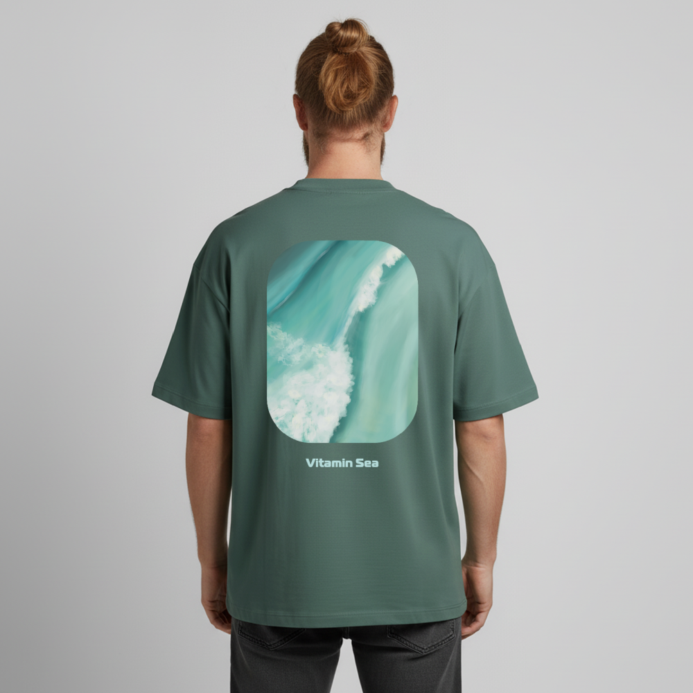 Esperance Australia Wave dark Shirt, Drone Ocean View, Turquoise Teal Surf Art, Coastal Wall Decor, Fine Art Beach Shirt, Gift for Surfer - Boxy Heavyweight Unisex Organic T-Shirt von Stanley/Stella - green bay