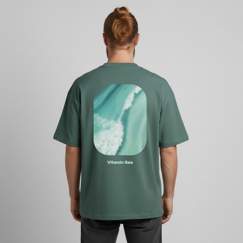 Esperance Australia Wave dark Shirt, Drone Ocean View, Turquoise Teal Surf Art, Coastal Wall Decor, Fine Art Beach Shirt, Gift for Surfer - Boxy Heavyweight Unisex Organic T-Shirt von Stanley/Stella - green bay
