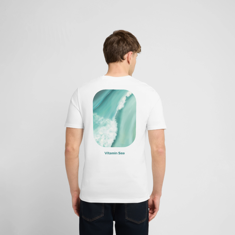 Esperance Australia Wave Print, Drone Ocean View, Turquoise Teal Surf Art, Coastal Wall Decor, Fine Art Beach Shirt, Gift for Surfer - Stanley/Stella Unisex Bio-T-Shirt CREATOR - white