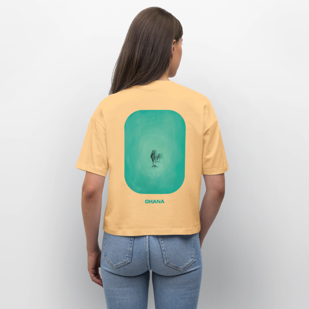 Mother Whale and Baby Art Shirt, Deep Blue Ocean shirt, Coastal Nursery Apparel, Marine Life Illustration, Gift for Ocean Lovers, Stanley/Stella Frauen Boxy Bio-T-Shirt Nova - nispero
