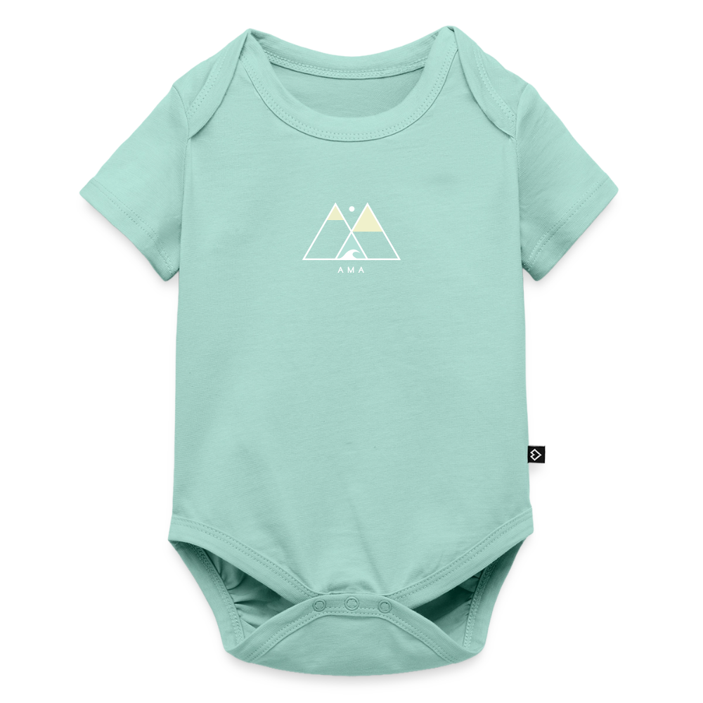 Ohana Surf Art Body, Coastal Fine Art Apparel, Hawaiian Surf Art, Ocean Art, Gift for Surfer Baby Bio-Kurzarm-Body - mint 