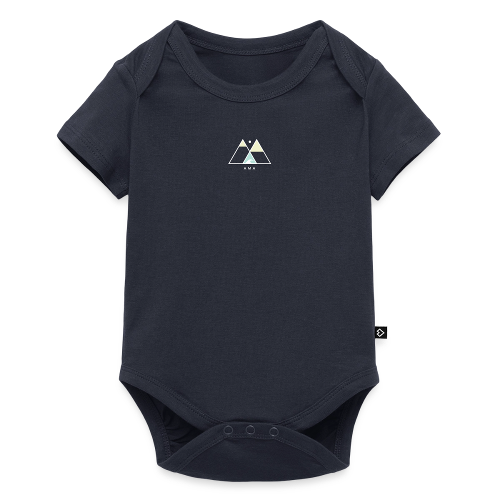 Mother Whale and Baby Art Shirt, Deep Blue Ocean shirt, Coastal Nursery Apparel, Marine Life Illustration, Gift for Ocean Lovers, Baby Bio-Kurzarm-Body - navy