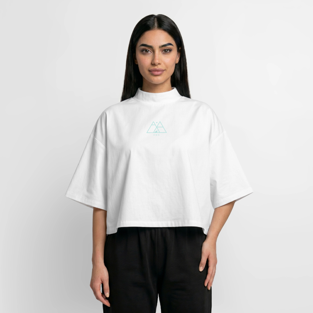 Origami Cancer Zodiac T-Shirt | Wholy Crab Backprint Tee | Astrology Gift for Her | Maritime Aesthetic Clothing | Cute Cancer Sign Shirt, Boxy Frauen Recyceltes 1/2 Sleeved T-Shirt by Stanley/Stella - white