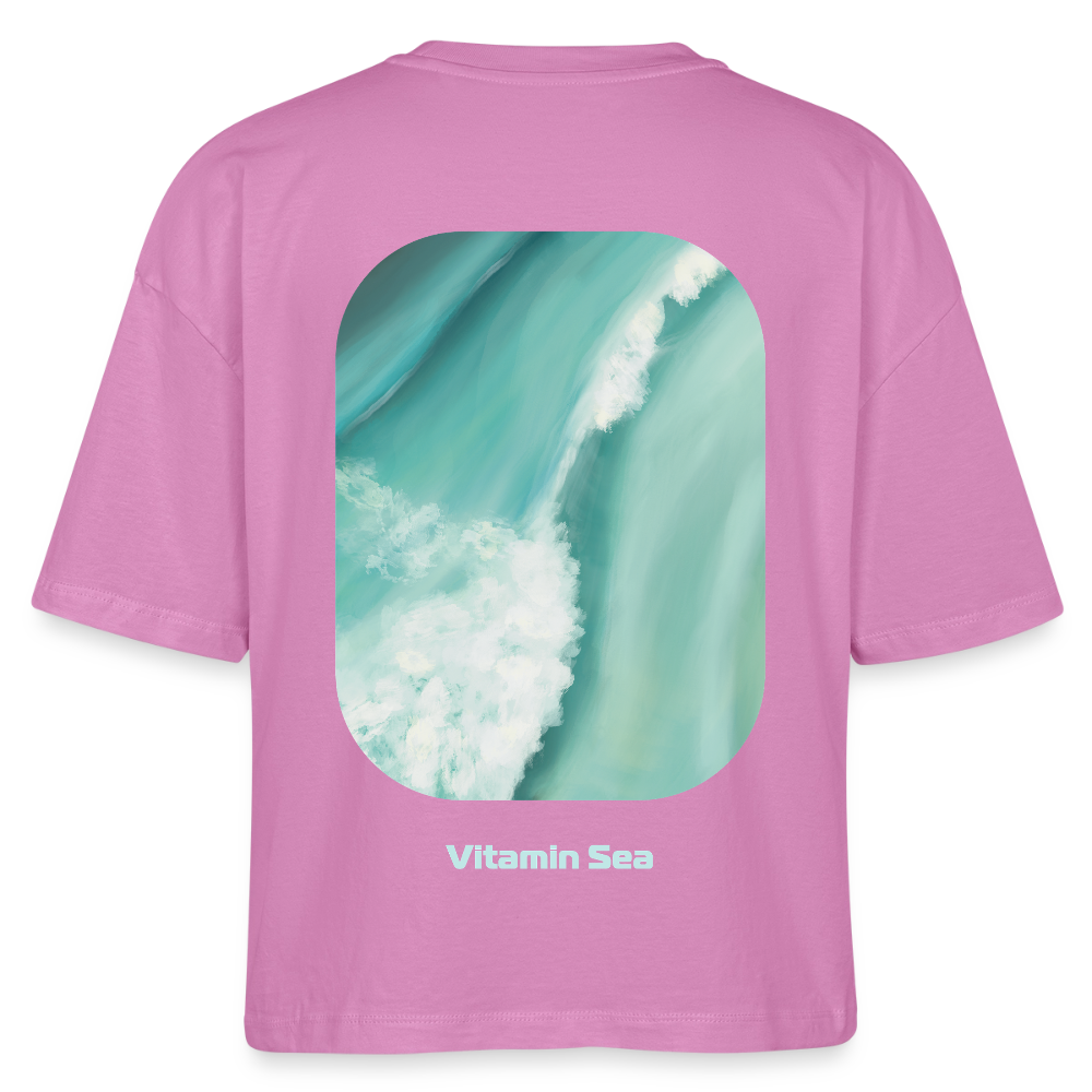 Esperance Australia Wave Print, Drone Ocean View, Turquoise Teal Surf Art, Coastal Wall Decor, Fine Art Beach Shirt, Gift for Surfer - Stanley/Stella Frauen Boxy Bio-T-Shirt Nova - pink