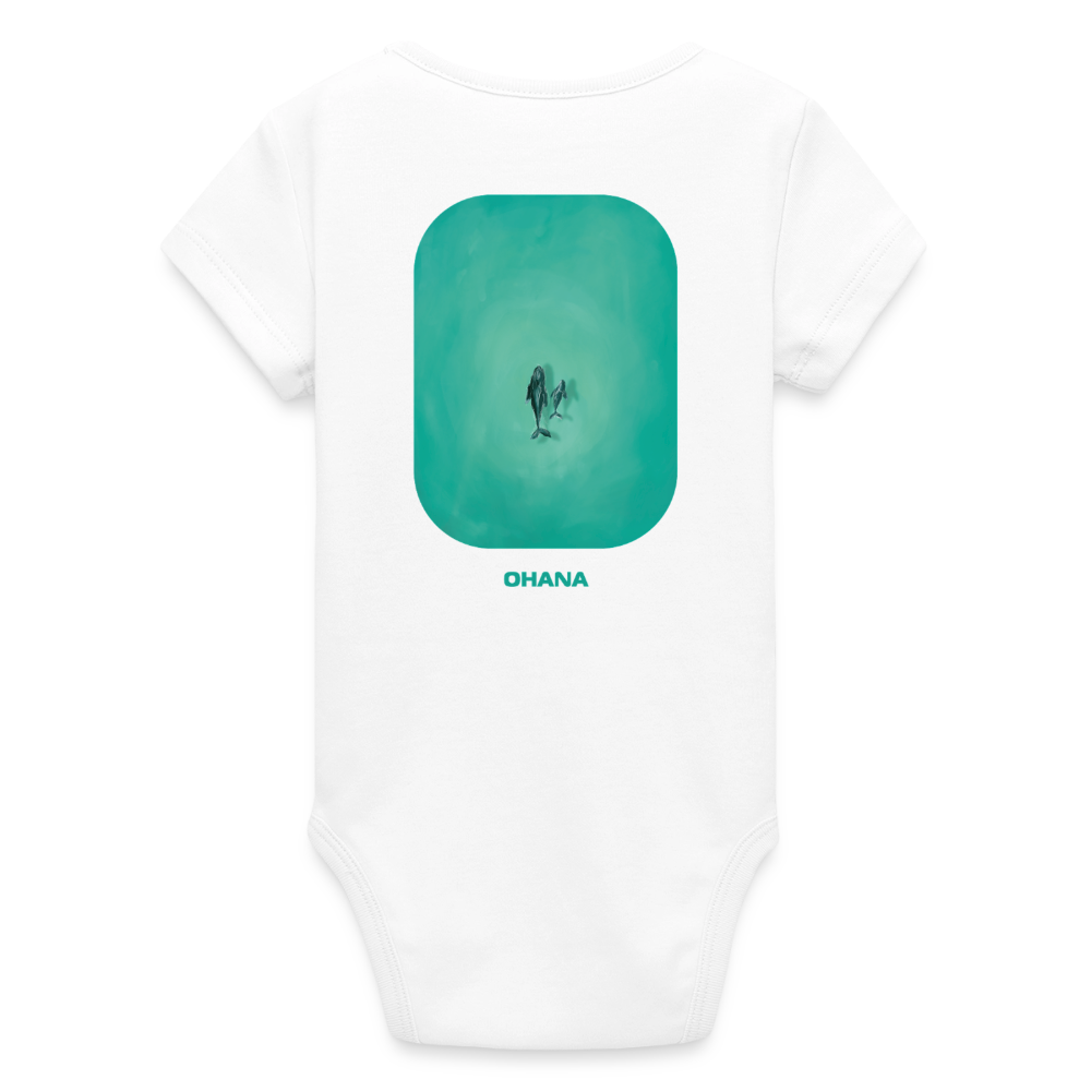 Mother Whale - Baby Organic Bodysuit - white
