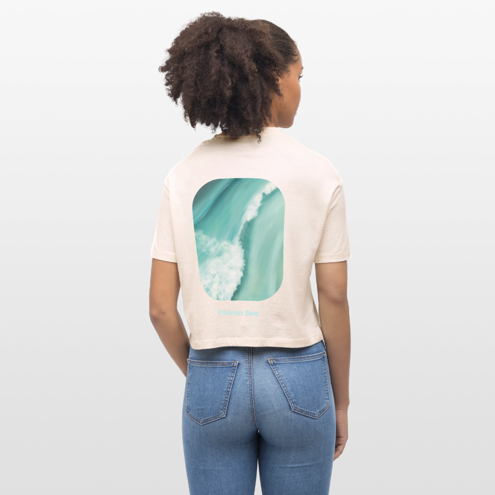 Esperance Australia Wave Print, Drone Ocean View, Turquoise Teal Surf Art, Coastal Wall Decor, Fine Art Beach Shirt, Gift for Surfer - Stanley/Stella Frauen Boxy Bio-T-Shirt Nova - soft Ecru