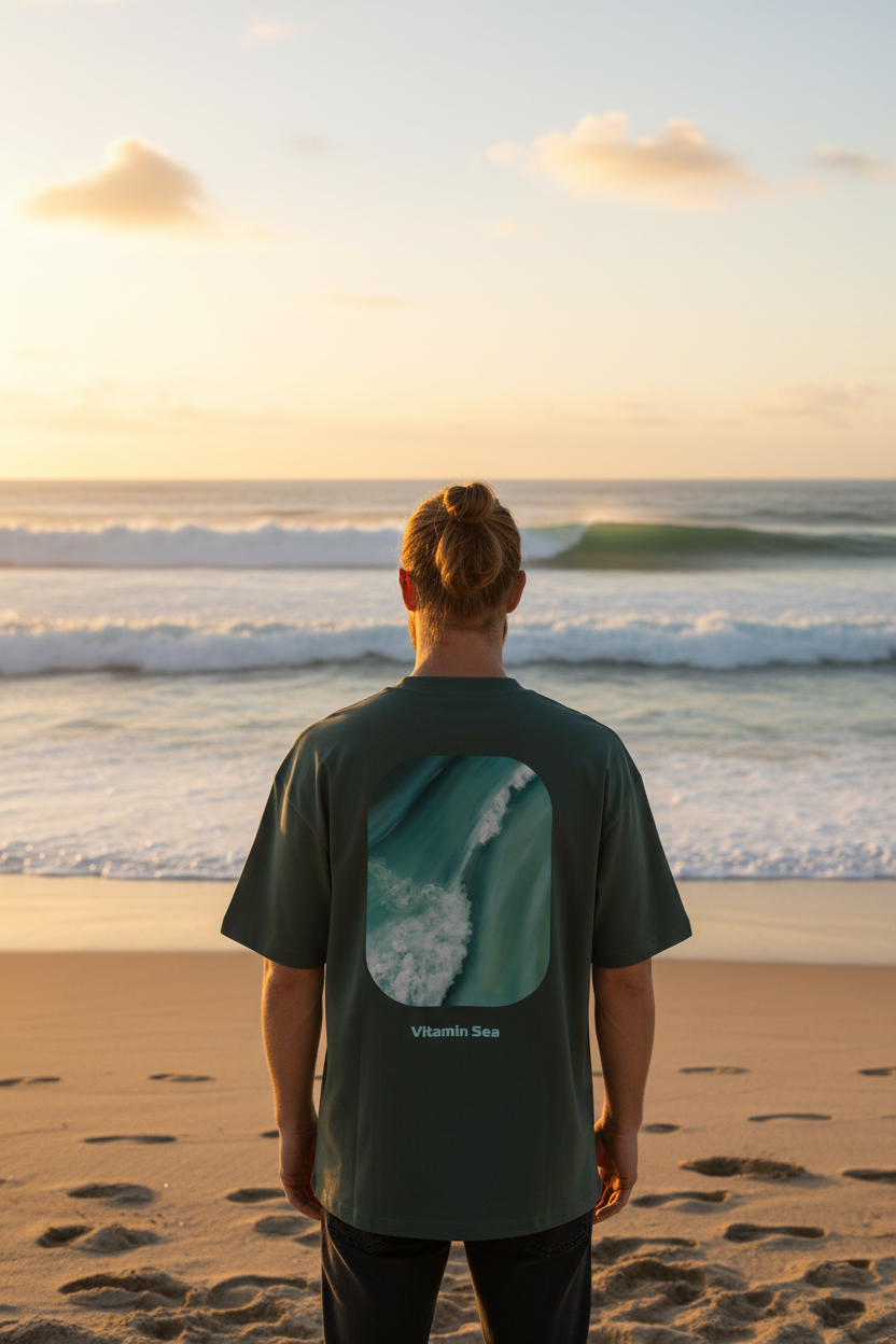 Coastal Mockup Mann – Esperance Wave Dark Shirt